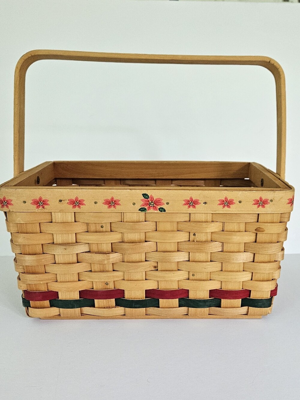 Utensil Basket Country Woven Collection Grand, Christmas Trim Decor Wood Handle